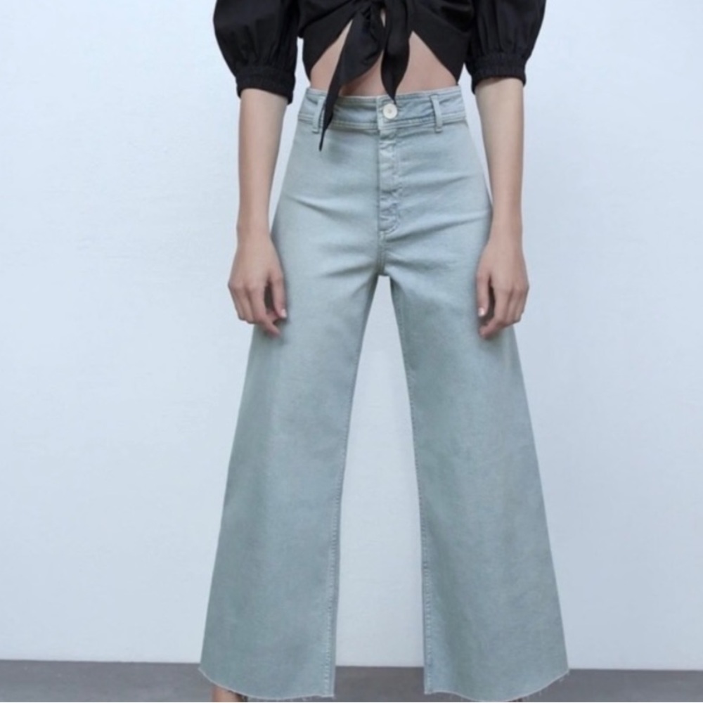 Zara marine pastel straight jeans